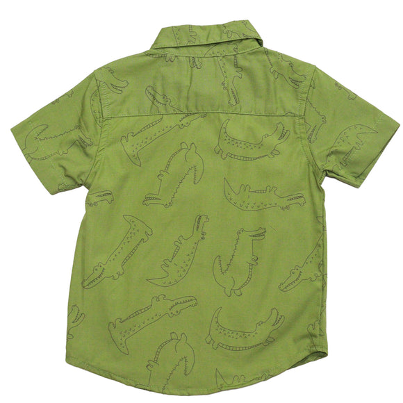 Green Aop Croc Short Sleeve Shirt