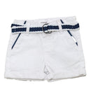 White Chino Shorts With Belt-1