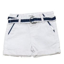 White Chino Shorts With Belt