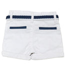 White Chino Shorts With Belt-3