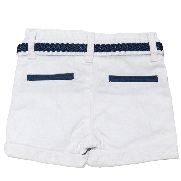 White Chino Shorts With Belt
