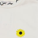 White Embroidered Rib Top With Contrast Color-3