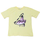 Yellow Girly Print Oversize Tee With Rhinestones-1