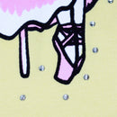 Yellow Girly Print Oversize Tee With Rhinestones-2