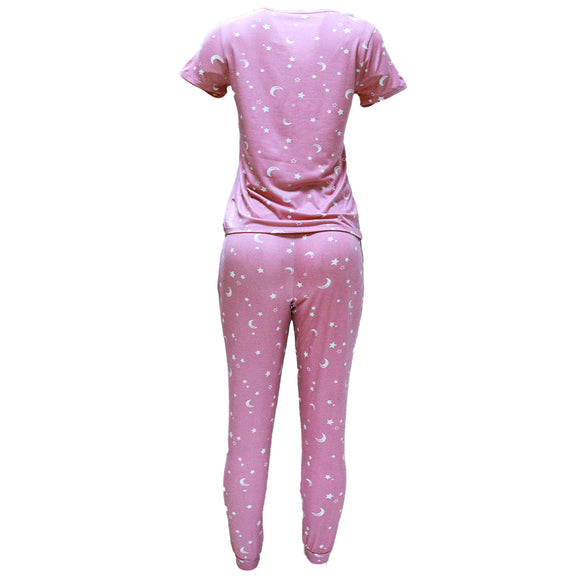 Pink Poly Spandex Table Pj Set Pale