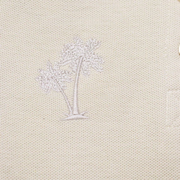 Beige Chest Logo Polo