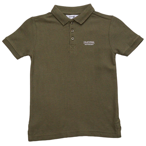 Olive Chest Logo Polo Dark