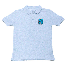 Light Grey Chest Logo Polo
