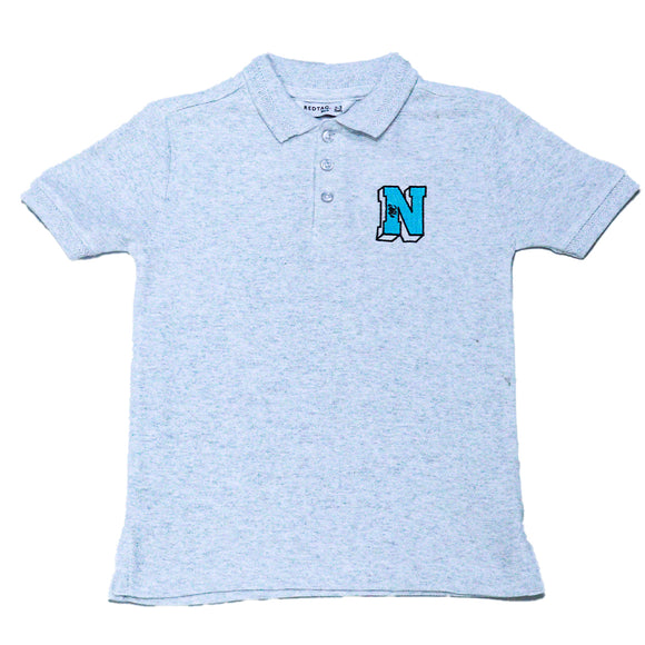 Light Grey Chest Logo Polo