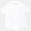 White Fabric Interest Shirt And Short 2 Pcs Set-4