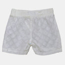 White Fabric Interest Shirt And Short 2 Pcs Set-3