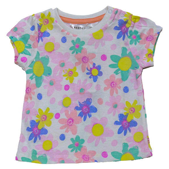 White Floral All Over Print T Shirt White