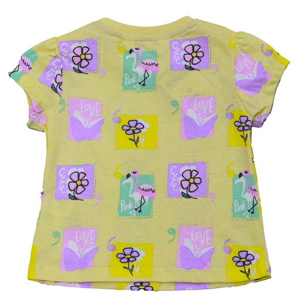 Light Green Floral All Over Print T Shirt Green