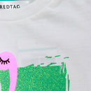 White Placement Print T Shirt White-2