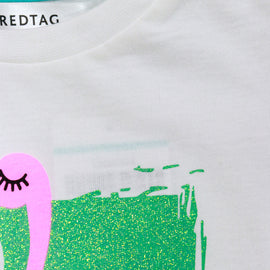 White Placement Print T Shirt White - 0