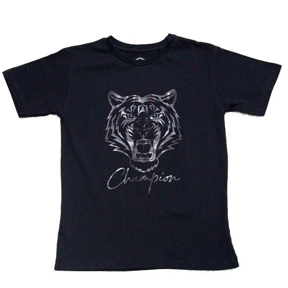 Black Champion Tiger Face Hd Print