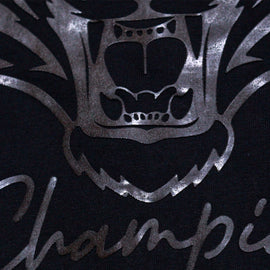 Black Champion Tiger Face Hd Print - 0