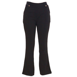 Black Button Detaied Elasticated Waist
