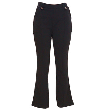 Black Button Detaied Elasticated Waist