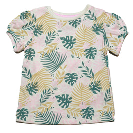 White Tropical Leaf Aop T