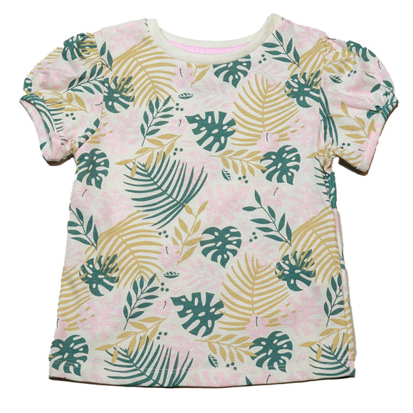 White Tropical Leaf Aop T