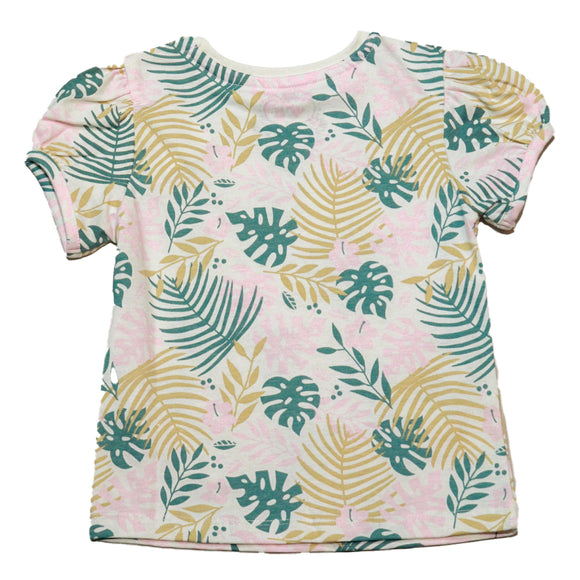 White Tropical Leaf Aop T