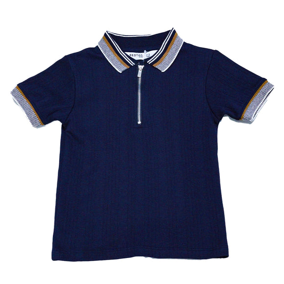 Bjr Navy Jacquard Polo T