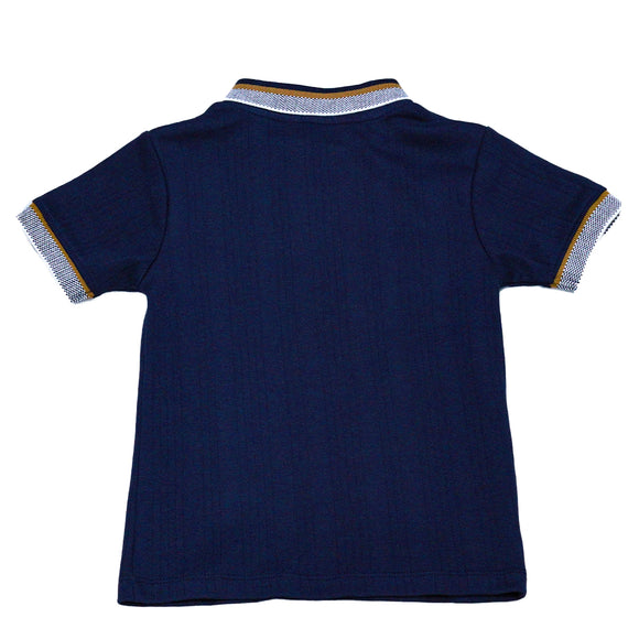 Bjr Navy Jacquard Polo T