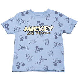Boys Grey Aop Mickey Nightsuit Mid Grey - 0