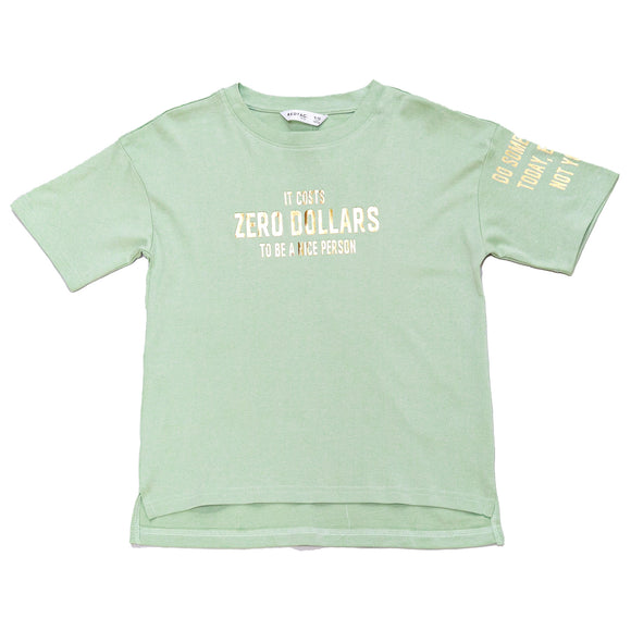 Sage With Back Print Tops Green