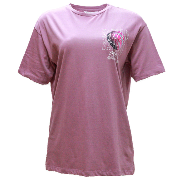 Mauve Saturn Oversized Printed T Shirt Mauve