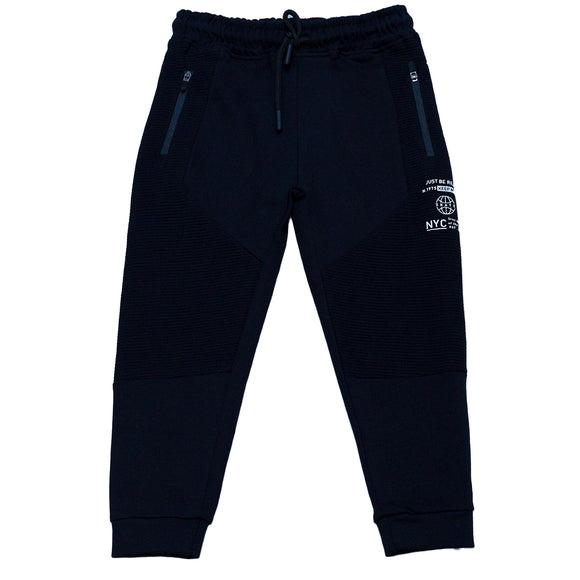 Black Zip Pockt Cut N Sew Track Pant Black