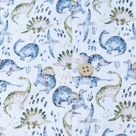 Beige Allover Print Long Sleeve Shirt With Bow Tie - 0