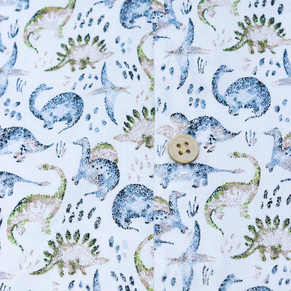 Beige Allover Print Long Sleeve Shirt With Bow Tie