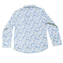 Beige Allover Print Long Sleeve Shirt With Bow Tie-3