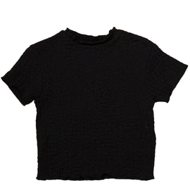 Black Jacquard Jersey Top