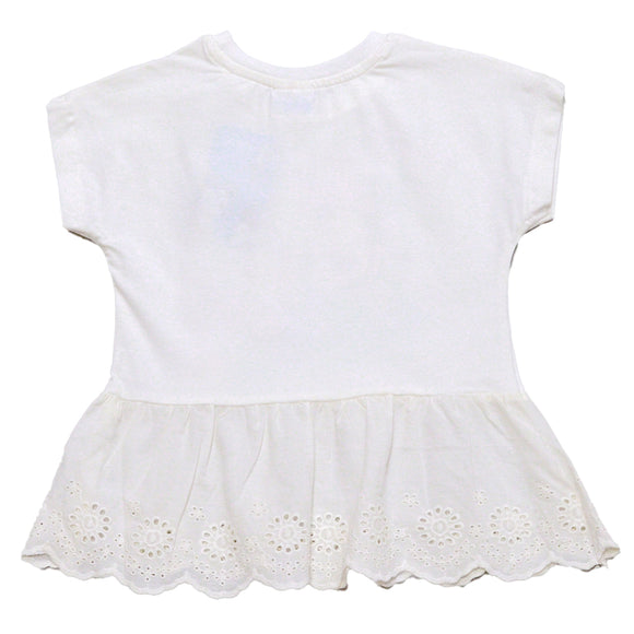 White Minnie Mouse Peplum Jersey Top REDTAG