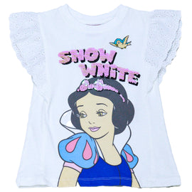 White Snow White Jersey Top With Chifflli