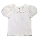 White Peter Pan Colloar Jersey Top With W-1