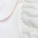 White Peter Pan Colloar Jersey Top With W-3