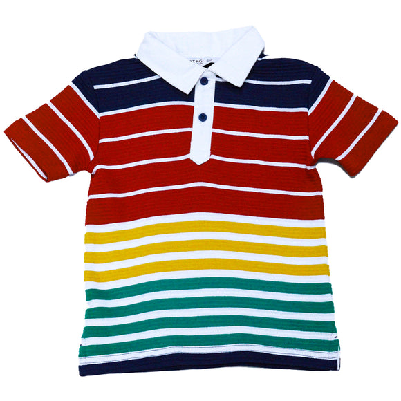 Boy S Multi Color Stripe Otaman Polo