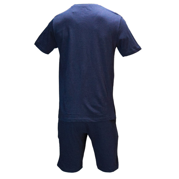 Navy T Shirt And Pyjama Shorts Set Navy