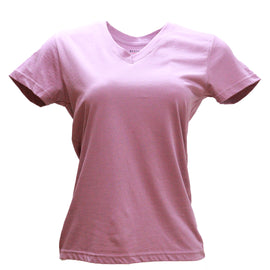 Mauve Short Sleeve V Neck T