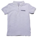 White Jacquard Zipneck Embroidery Polo-1