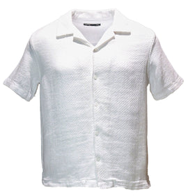 White Jacqaurd Resort Shirt White