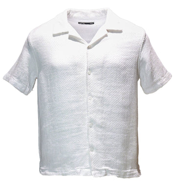 White Jacqaurd Resort Shirt White