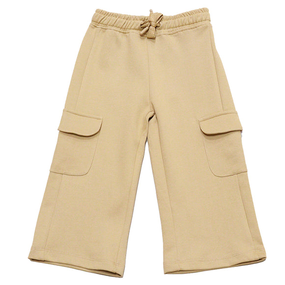 Beige Wide Leg Cargo Track