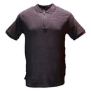 Wine Zip Placket Ottoman Polo Shirt Burgundy-1