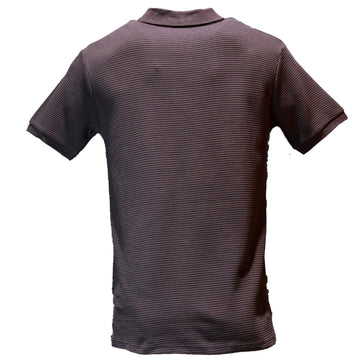 Wine Zip Placket Ottoman Polo Shirt Burgundy - 0