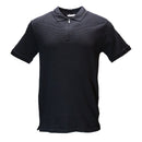 Black Zip Placket Ottoman Polo Shirt Black-1